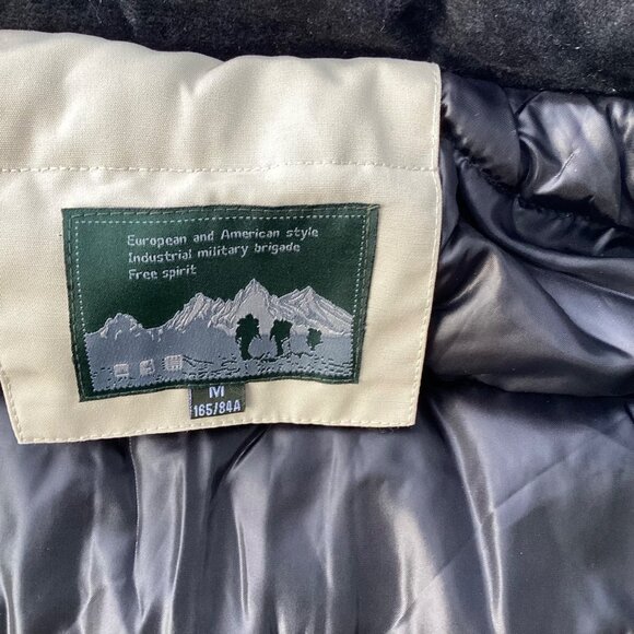 Mens Beige Hooded Winter Jacket With Fur Trim - Picture 4 of 12